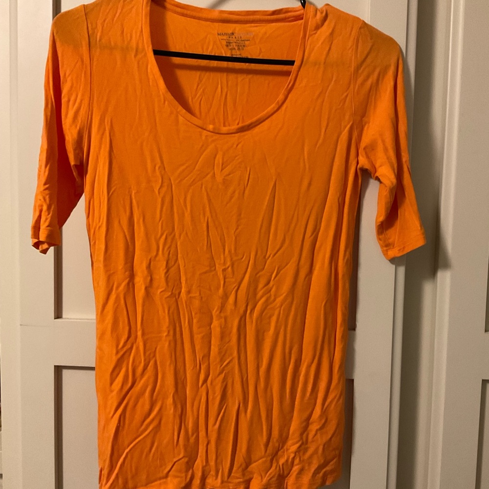 Majestic Filatures Luxe Soft Orange Shirt Size 2
